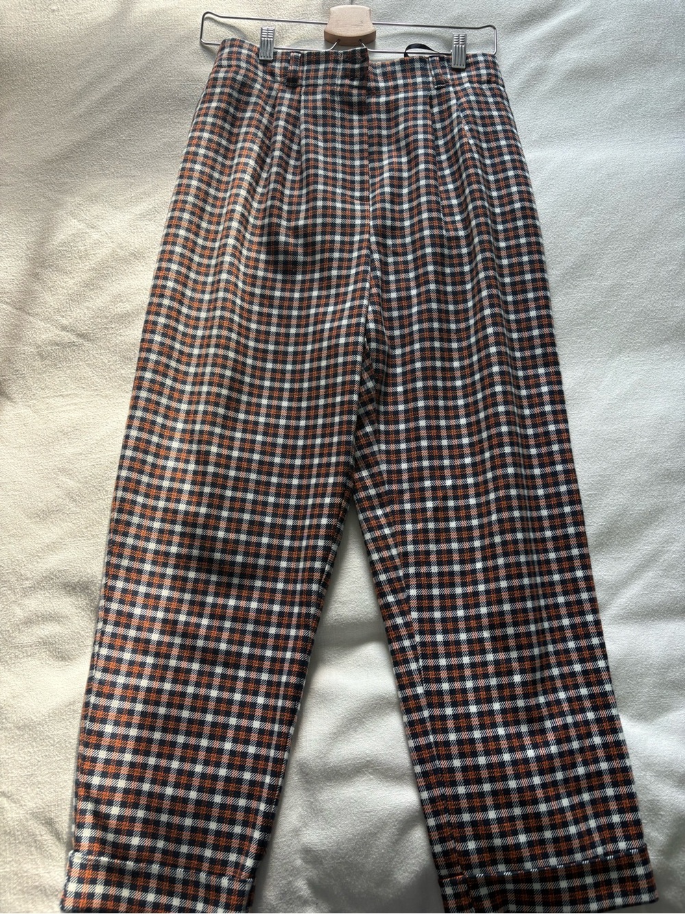 Topshop Women's Checked Trousers in Brown, Black and White